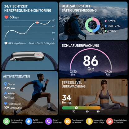 Gesundheits- und Fitness-Smartwatch mit EKG-Funktion